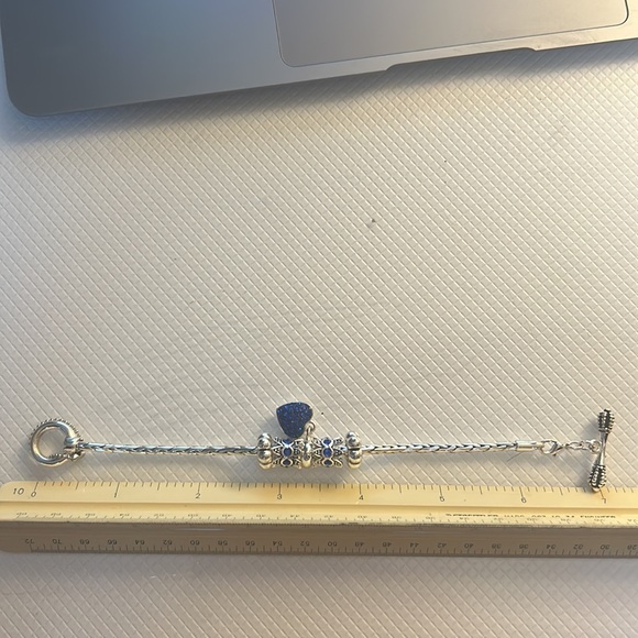 COPY - Authentic Davinci Silver Blue Heart Charm Bracelet - Picture 4 of 4